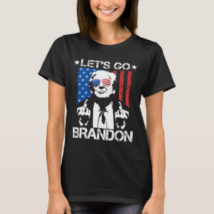 Go Brandon Trump Middle Finger Flag T-Shirt