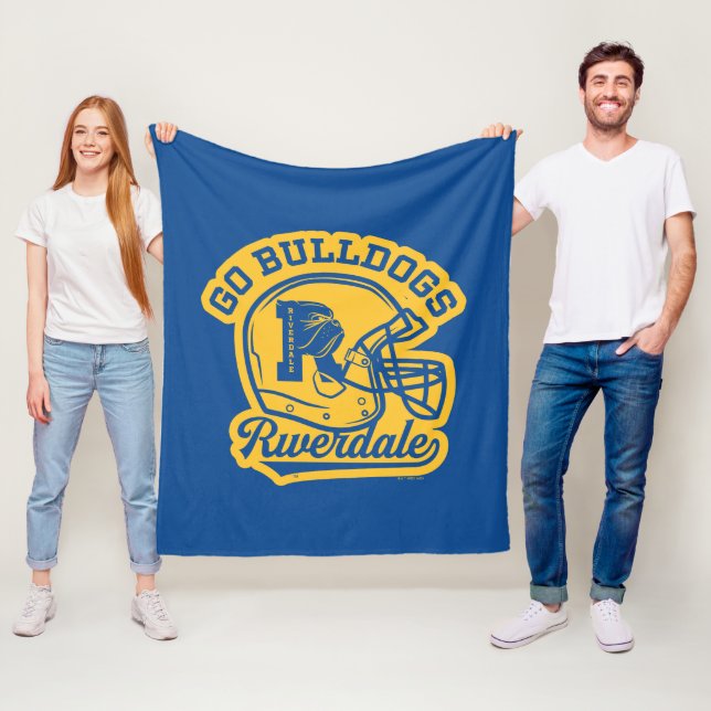 Go Bulldogs Football Helmet Icon Fleece Blanket (In Situ)