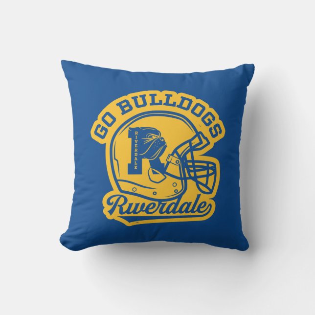 Go Bulldogs Football Helmet Icon Throw Pillow (Front)