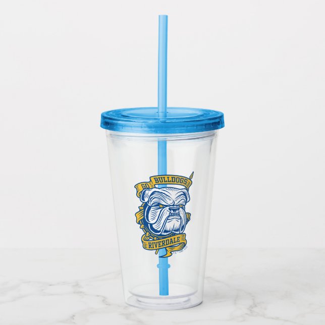 Go Bulldogs - Riverdale Mascot Banner Acrylic Tumbler (Front)