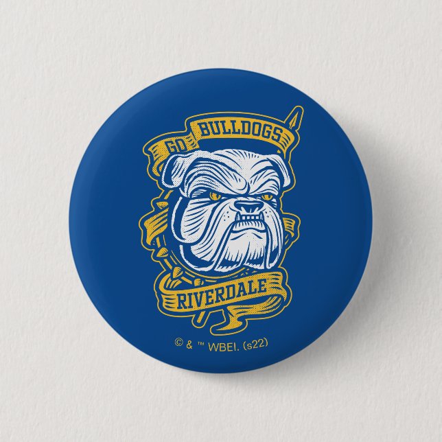 Go Bulldogs - Riverdale Mascot Banner Button (Front)
