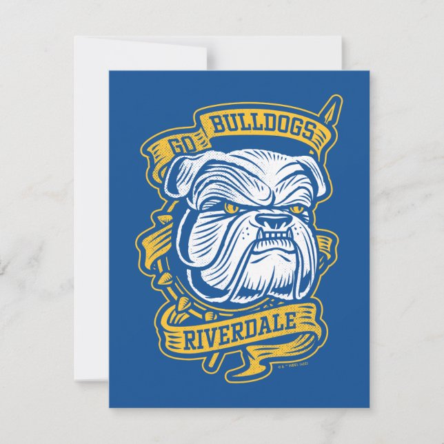 Go Bulldogs - Riverdale Mascot Banner Note Card (Front)
