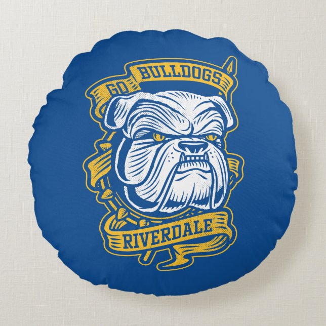 Go Bulldogs - Riverdale Mascot Banner Round Pillow (Front)