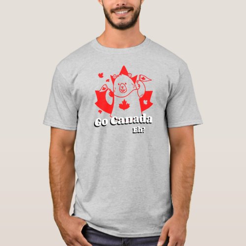 Go Canada Eh Funny Canadian Bear with Flag T_Shirt