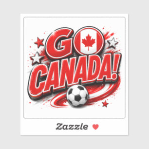 GO CANADA Patriotic Soccer Fan Canadian Sticker