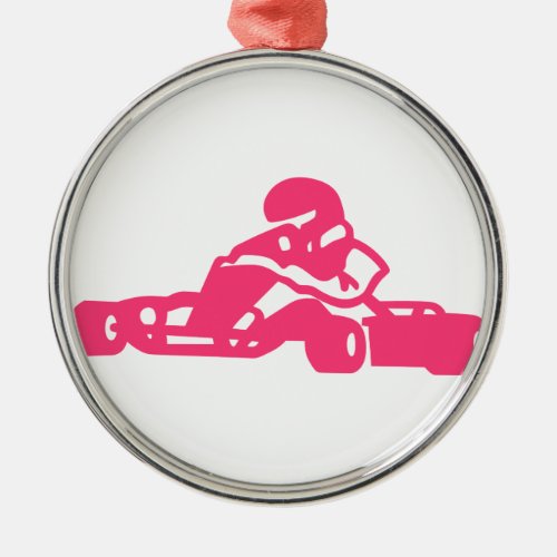 Go Cart Silhouette Metal Ornament