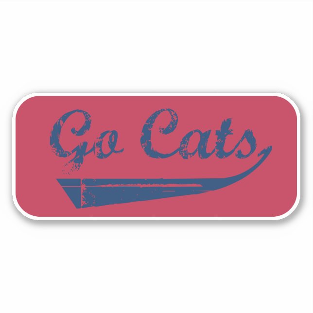 Go Cats Vintage (Blue/Red) Sticker (Front)