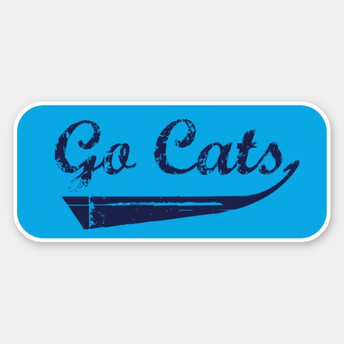 Go Cats Vintage Navy BlueBright Light Blue Sticker