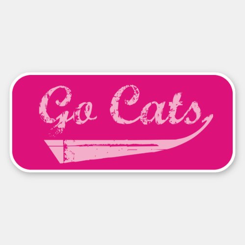 Go Cats Vintage PinkFuchsia Sticker