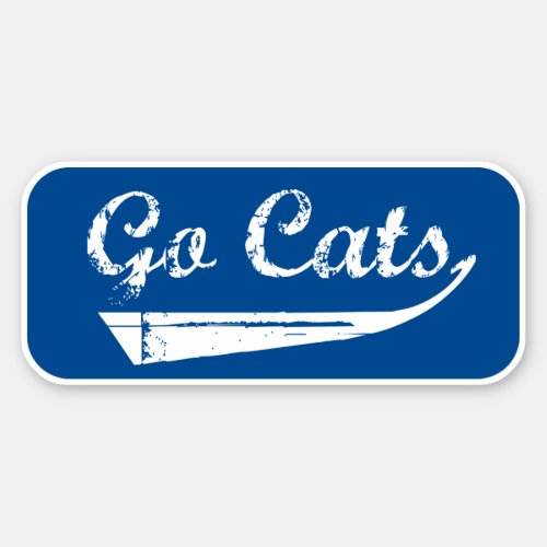 Go Cats Vintage WhiteBluegrass Blue Sticker