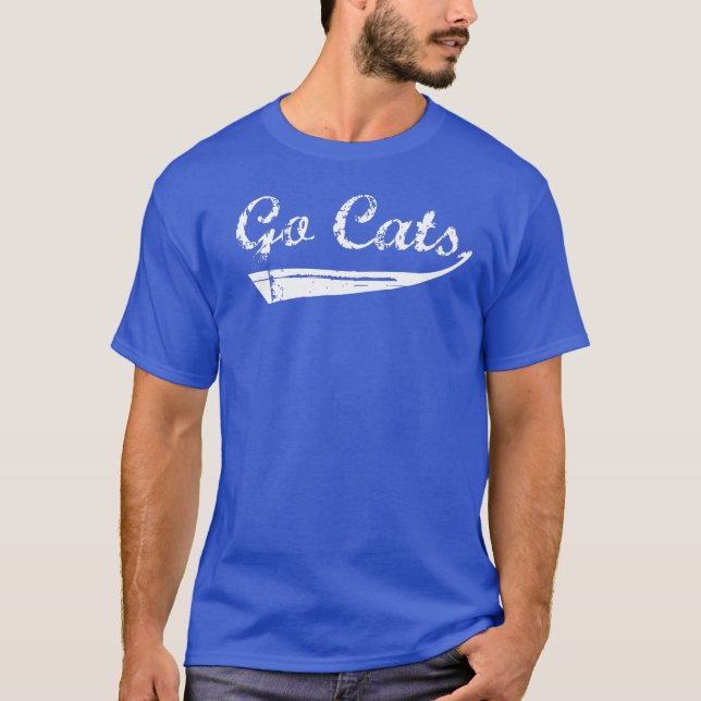 Go Cats Vintage (White) T-Shirt (Front)