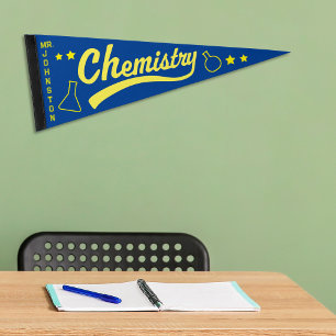 Go Chemistry Custom Teacher Name Pennant Flag