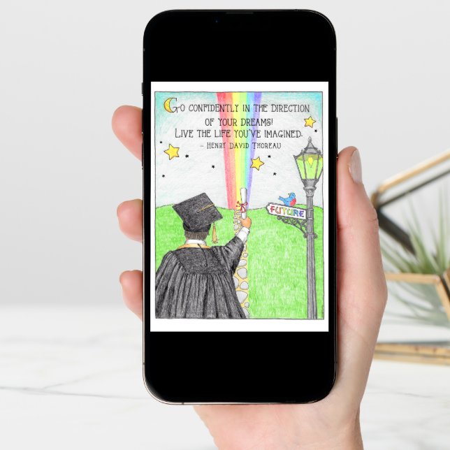 Go Confidently Rainbow Graduation Card (Front Digital)