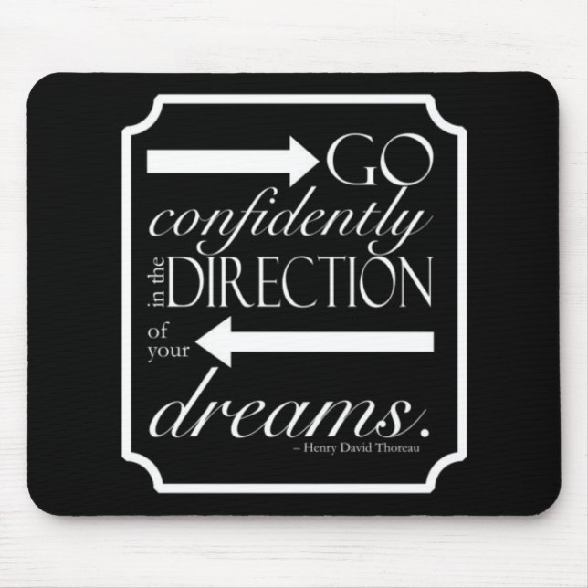 Go Confidently -- White on Black Mouse Pad (Front)