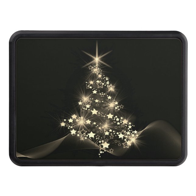 Go;d Shine of Stars on Christmas Tree Dark  Hitch Cover (Front)