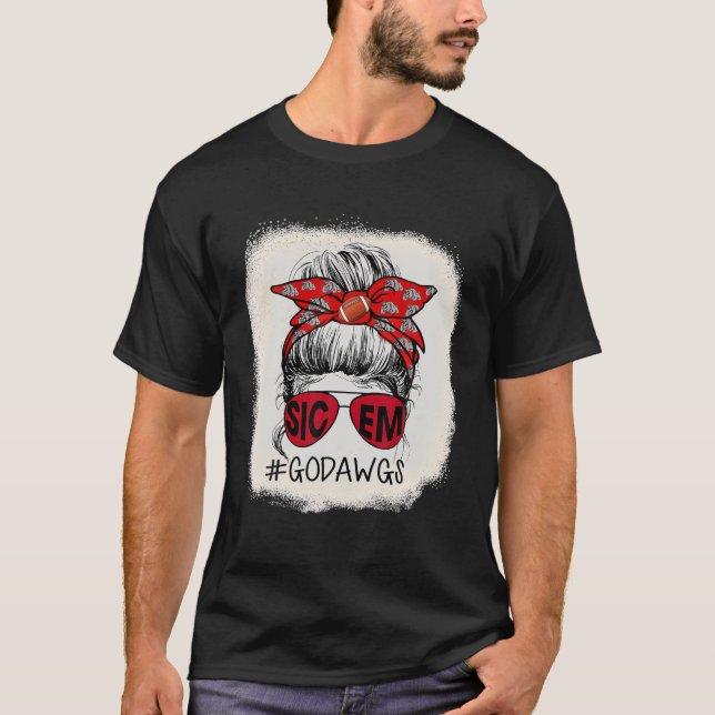 Go Dawgs SIC-EM Georgia Football Fans Sports Lover T-Shirt (Front)