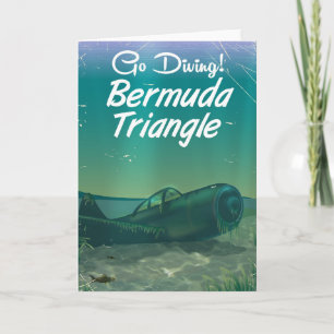 Go Diving! Bermuda triangle travel poster Holiday Card