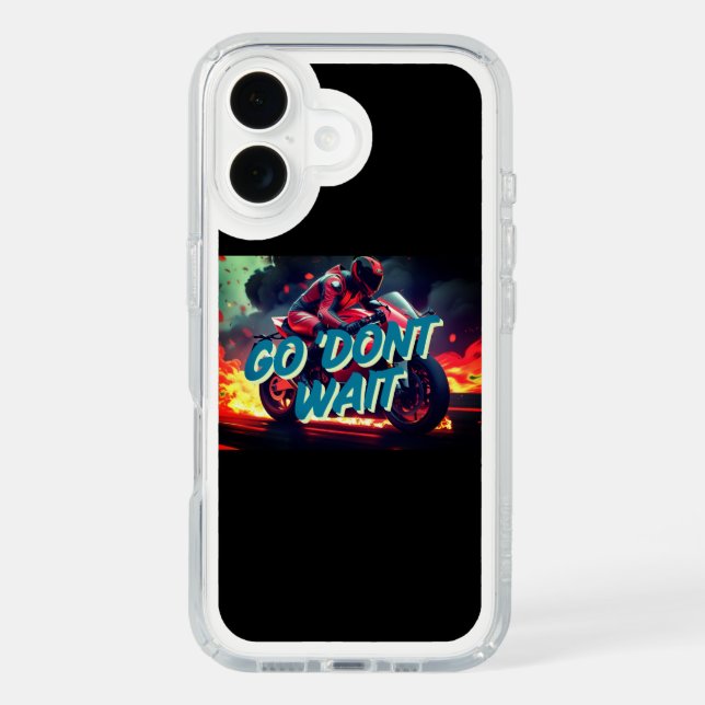 "Go. Don’t Wait – Bold Motorcycle Motivation Quote Speck iPhone Case (Front)