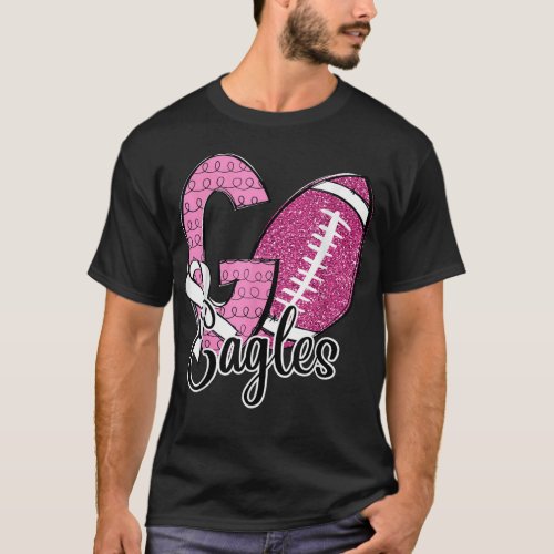 Go Eagles School Sports Fan Spirit Breast Cancer A T_Shirt