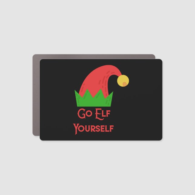 Go Elf Yourself Christmas Elf Hat Car Magnet (Front)