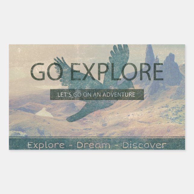 Go Explore Rectangular Sticker (Front)