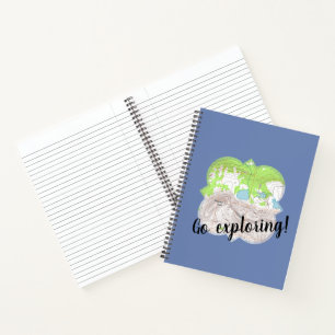 "Go Exploring" Topographic Map Quatrefoil Notebook