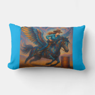 Go Fast! Barrel Racing Throw Pillow