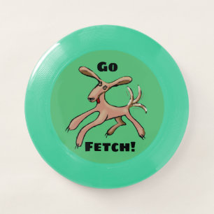 Go Fetch cartoon dog with wagging tail Wham-O Frisbee