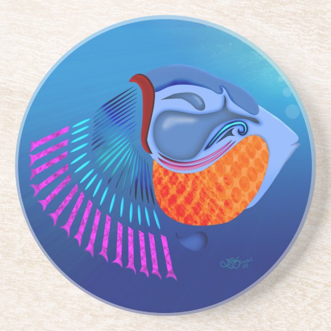 Go Fish Drink Coaster (Front)