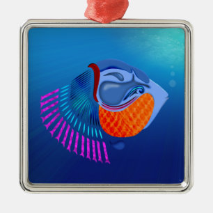 Go Fish Metal Ornament