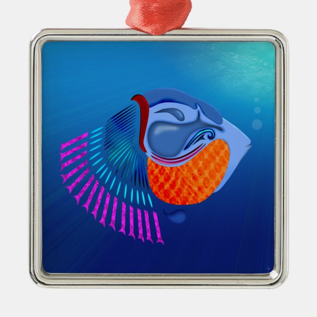 Go Fish Metal Ornament (Front)