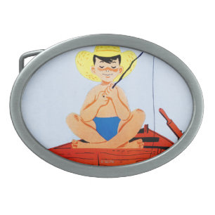 Go Fish Oval Belt Buckle
