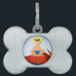 Go Fish Pet ID Tag<br><div class="desc">Artist: Beth Henninger Krush | Boy sits in boat,  fishing</div>