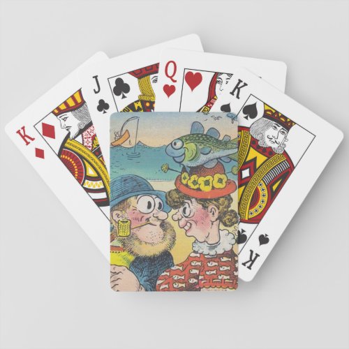 Go Fish Playful colors Vintage fun fishing Deck Playing Cards
