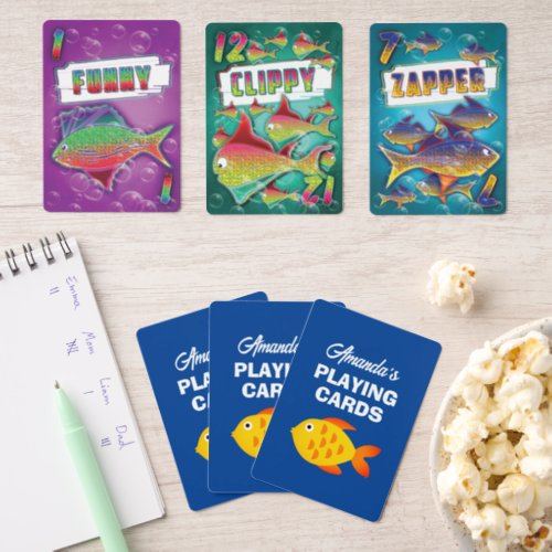 Go Fish playing cards personalized with kids name