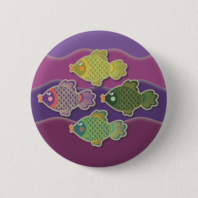 Go Fish Purple Button (Front)