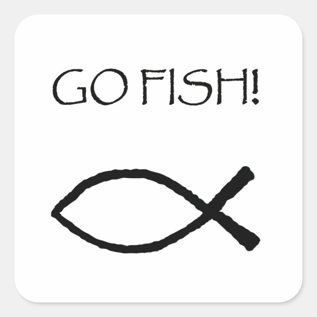 Go Fish Square Sticker (Front)