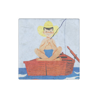 Go Fish Stone Magnet