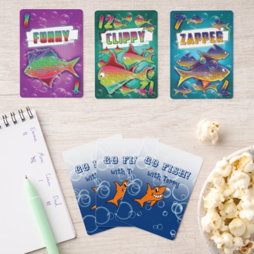 Go Fish with a Shark Personalized Go Fish Cards