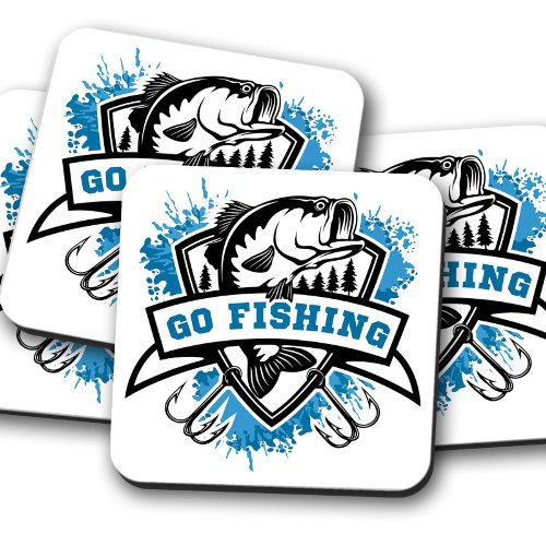 Go Fishing Bass Coaster  Bass Coaster Set