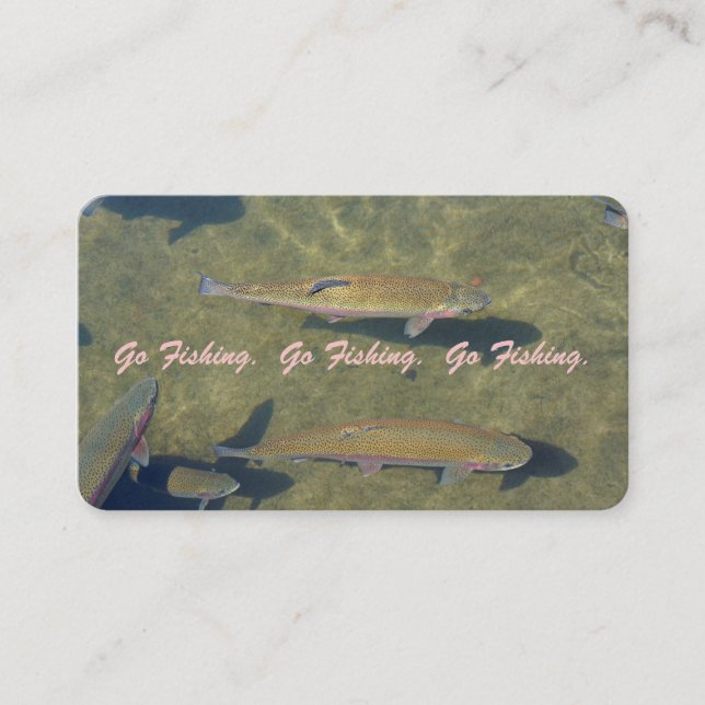 Go Fishing Business Cards custom Rainbow Trout (Front)