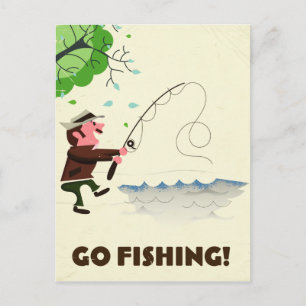 Go fishing. postcard