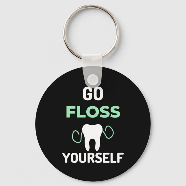 Go Floss Yourself Keychain (Front)