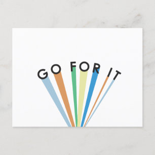 Go For It Retro Style Encouragement Message Holiday Postcard