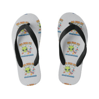 "Go For It!" Space Explorer Kid's Flip Flops
