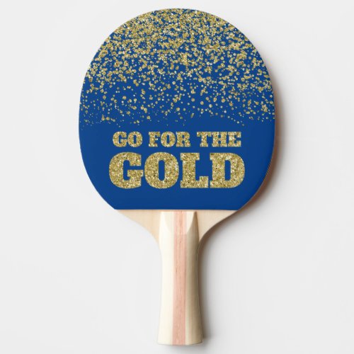 Go for the Gold Glitter Blue Ping Pong Paddle
