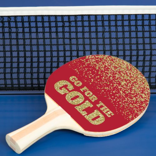 Go for the Gold Glitter Red Ping Pong Paddle