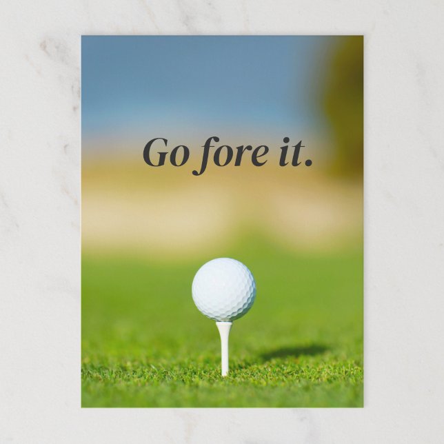 Go Fore It Golf Pun Motivational Postcard (Creator Uploaded)