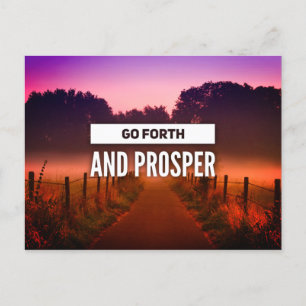 Go Forth and Prosper Quote Trail at Sunset Postcar Postcard