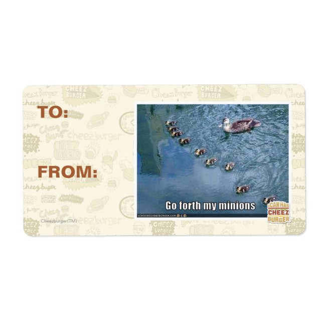 Go forth my minions label (Front)